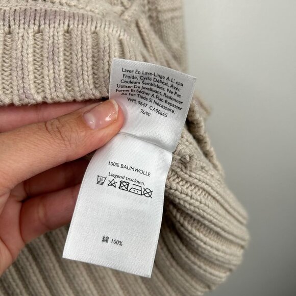 Eddie Baurer‎ 100% cotton beige knit heavy cardigan size small - Picture 6 of 9